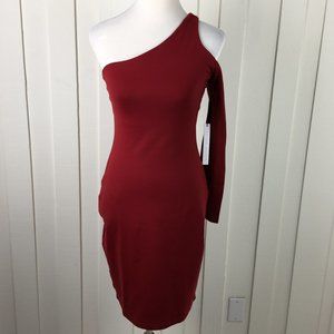 Susana Monaco Red Bodycon Dress One Shoulder